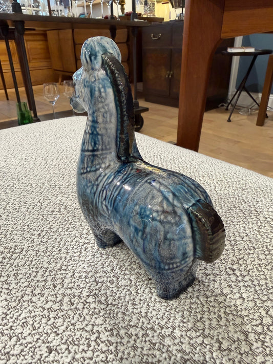 Blue Ceramic Pottery Horse