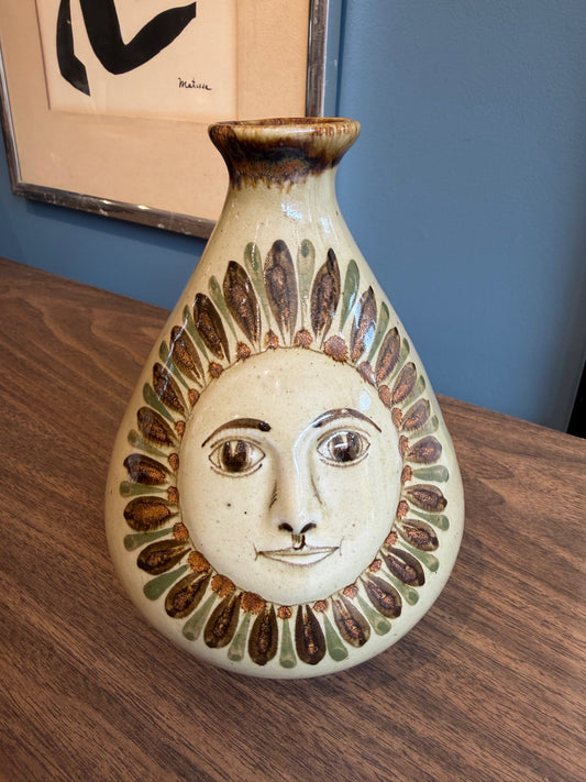 Carlos Villanueva Mexican Sun Face Vase