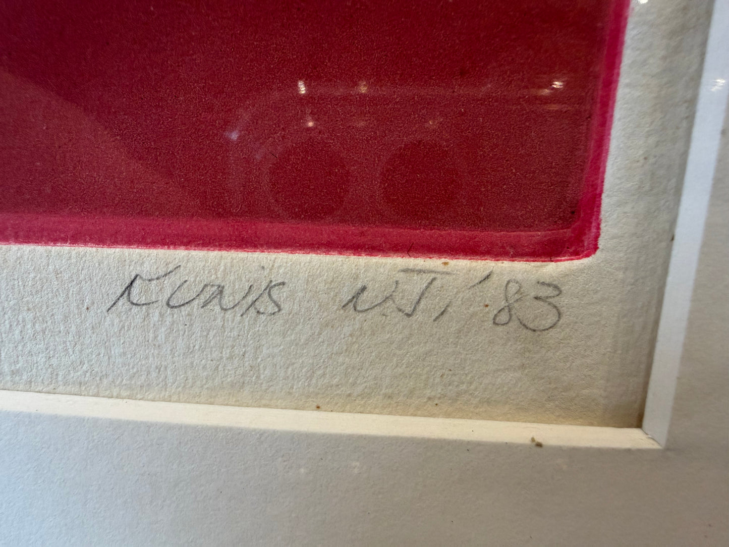 '83 Signed Kunis? Red and Blue Panel Abstract