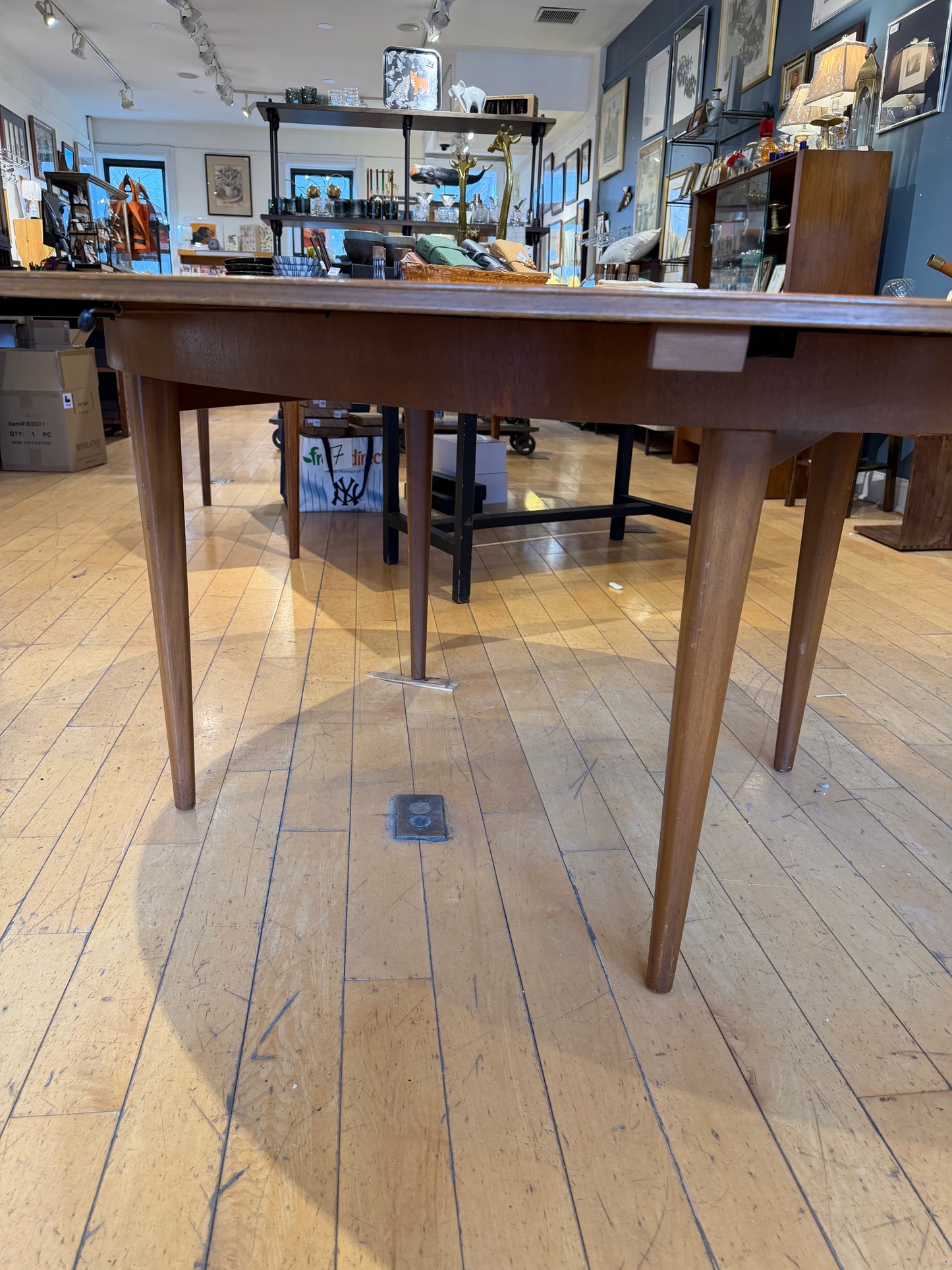 Teak Circle/Oval Dining Table with 1 Leaf