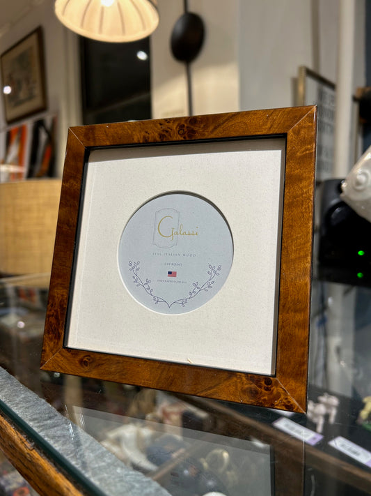 Thin Burl Wood Circle Portrait Frame