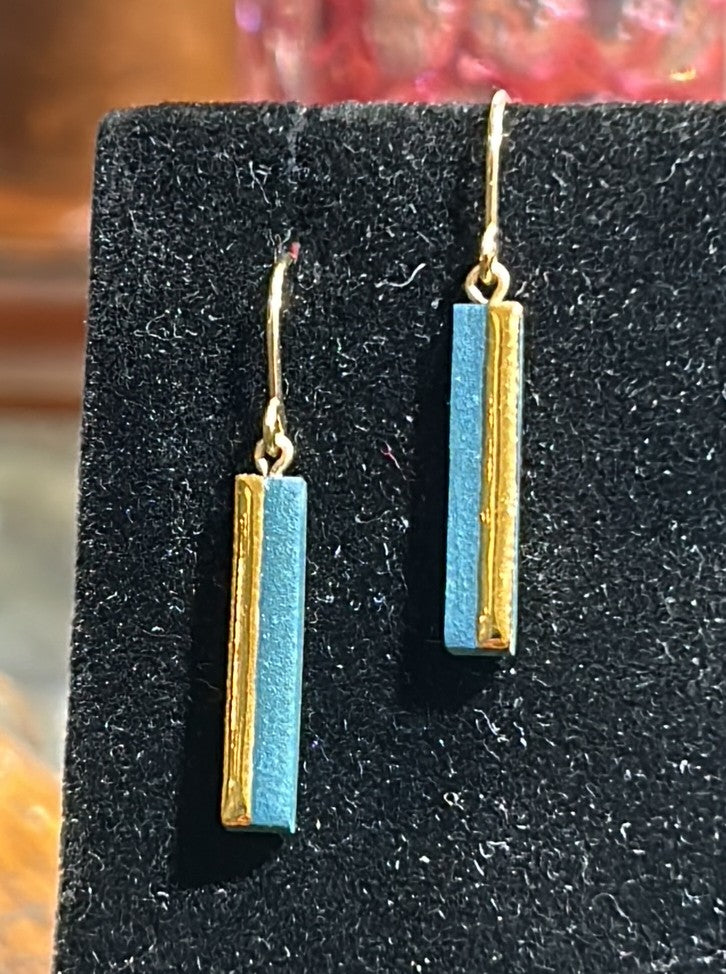 Horizontal Dipped Bar Hoop Earrings