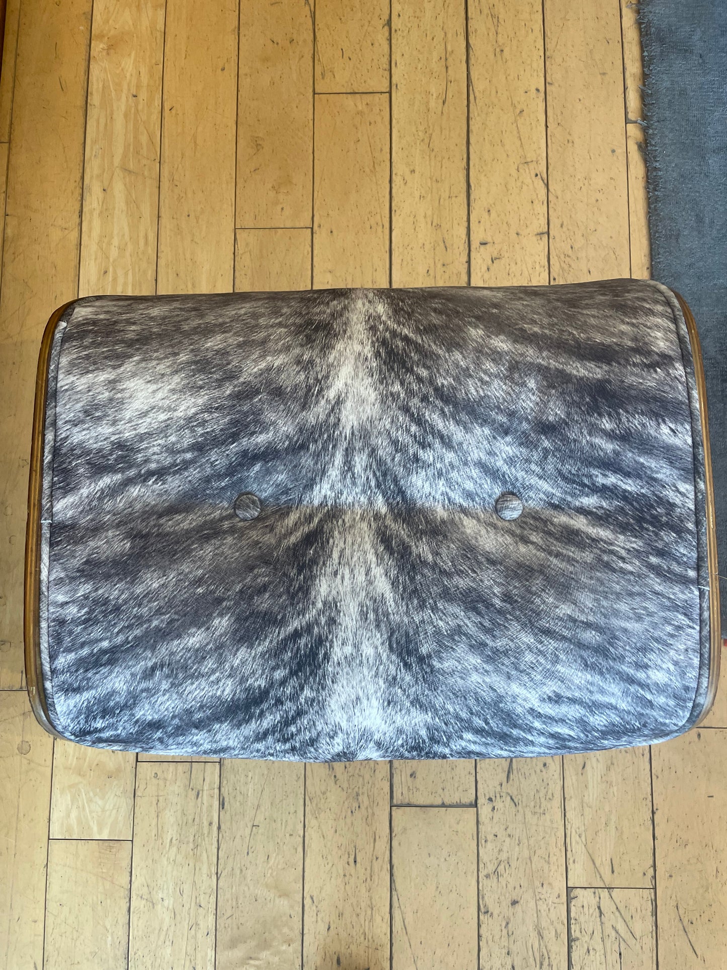 Animal Print Upholstered Ottoman