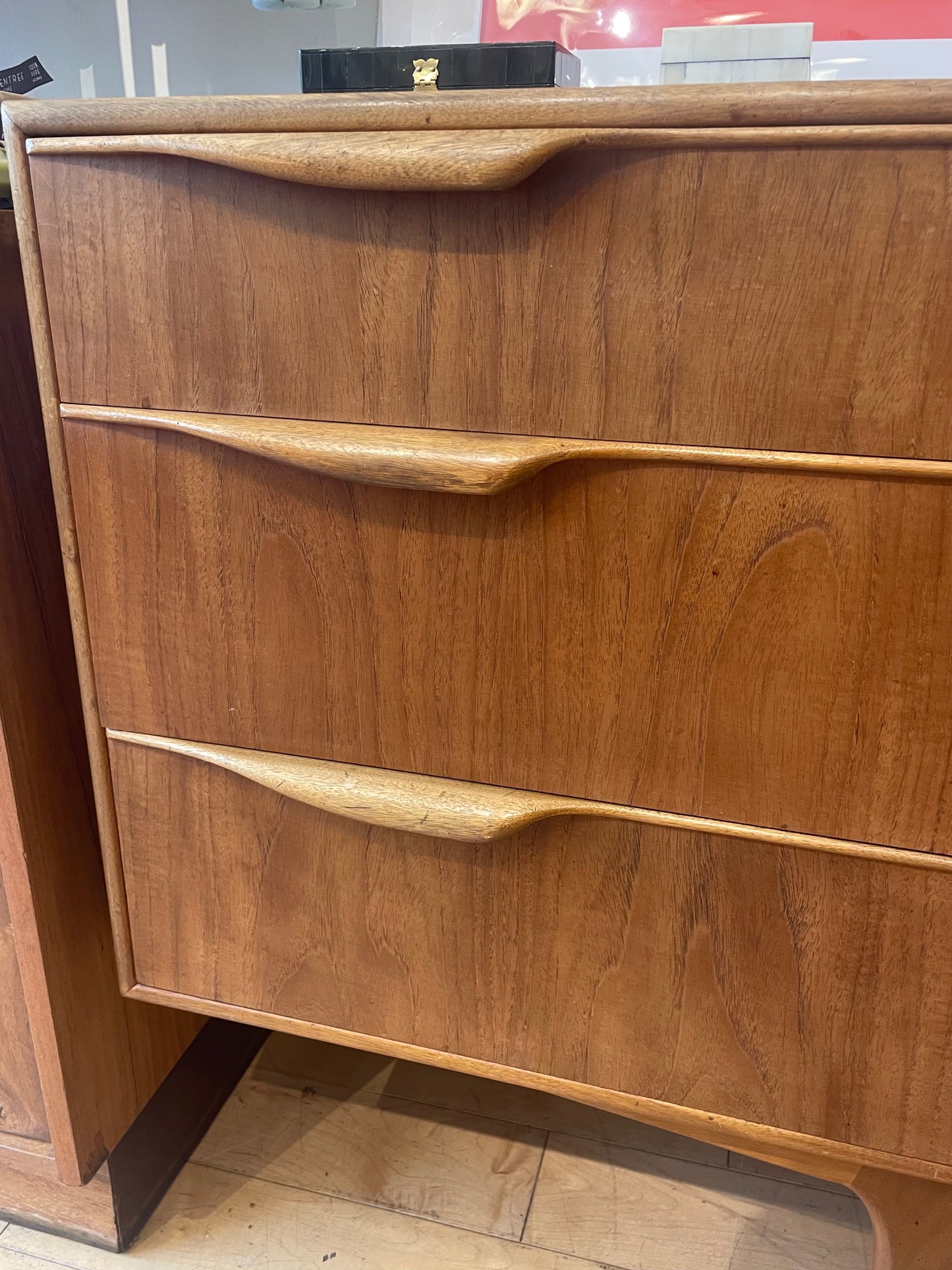 Long MidCentury Scottish Sideboard with Built in Bar Area