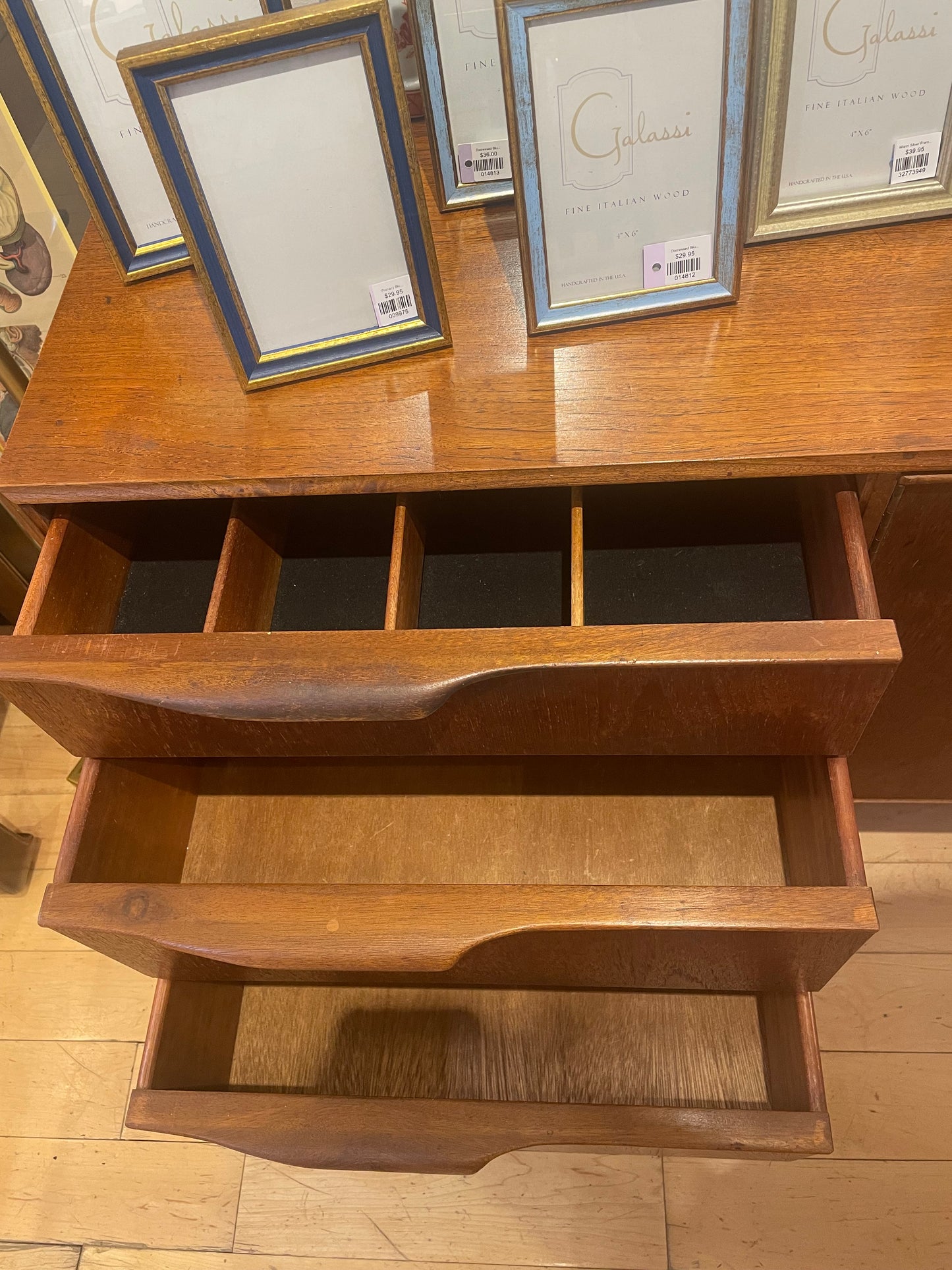 Long MidCentury Scottish Sideboard with Built in Bar Area