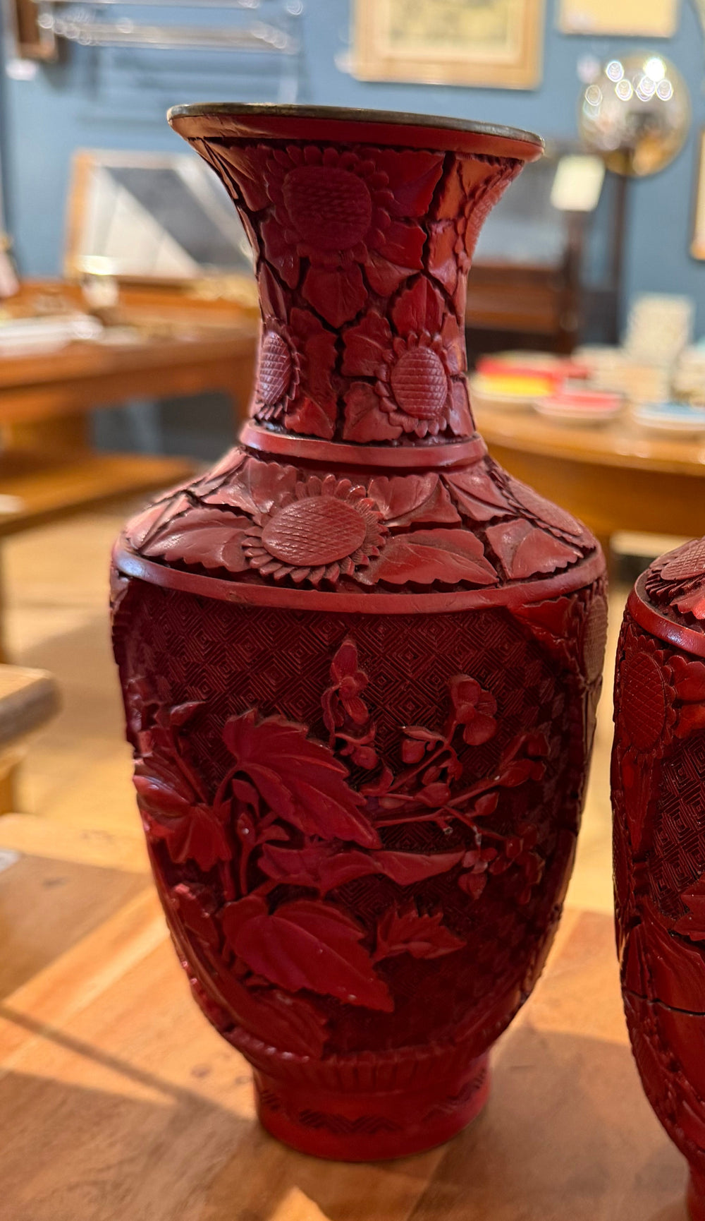 Carved Cinnabar Vase
