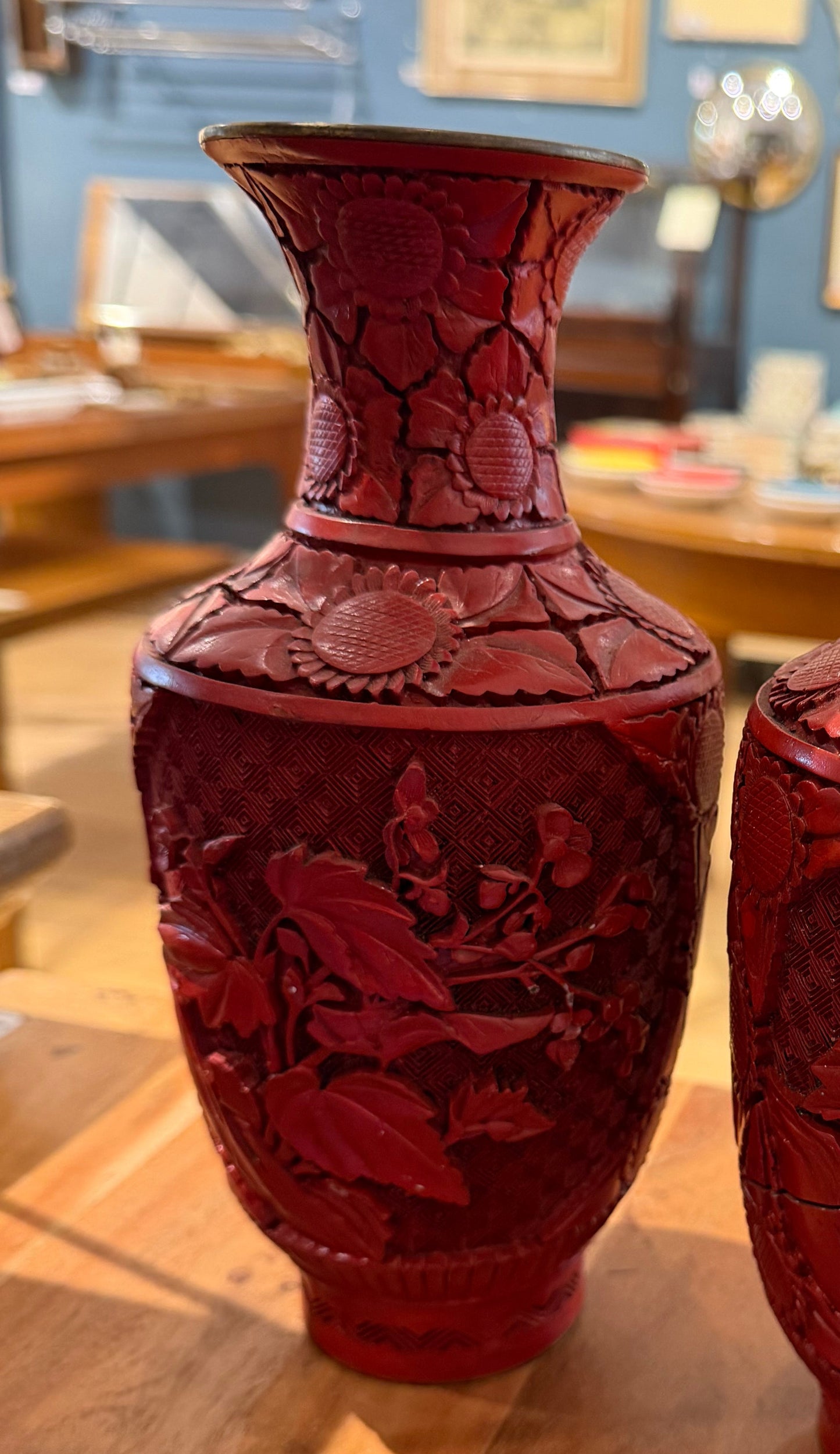 Carved Cinnabar Vase