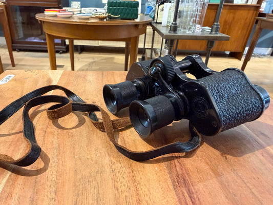 Baush & Lomb Antique Binoculars with Inscribed Leather Case