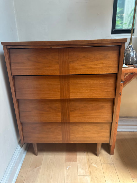 Walnut 4 Drawer Slanted Fronts Dresser