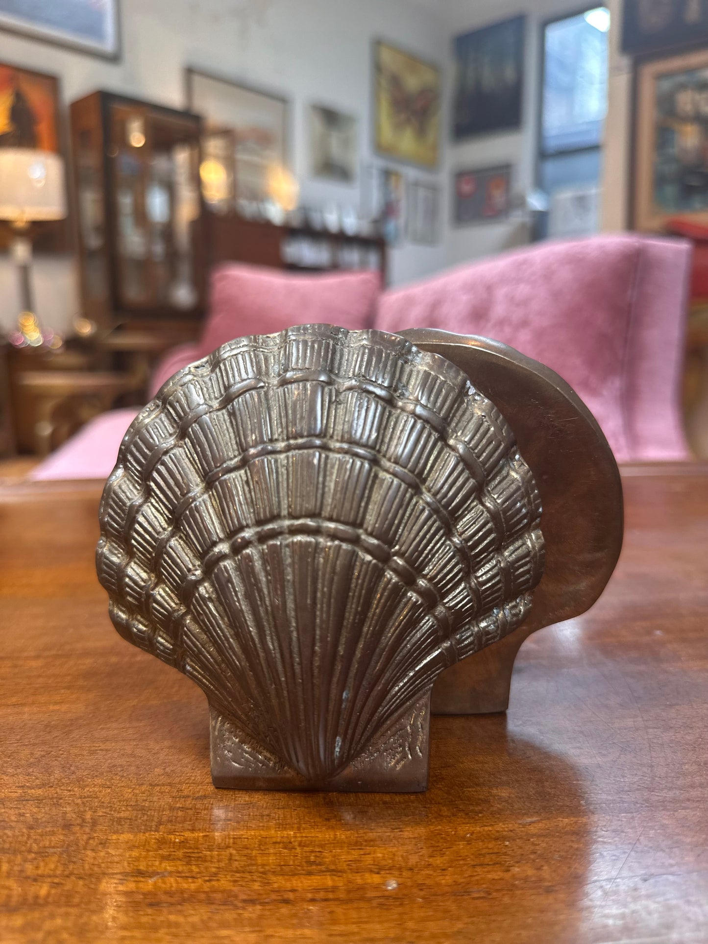 Brass Seashell Bookends