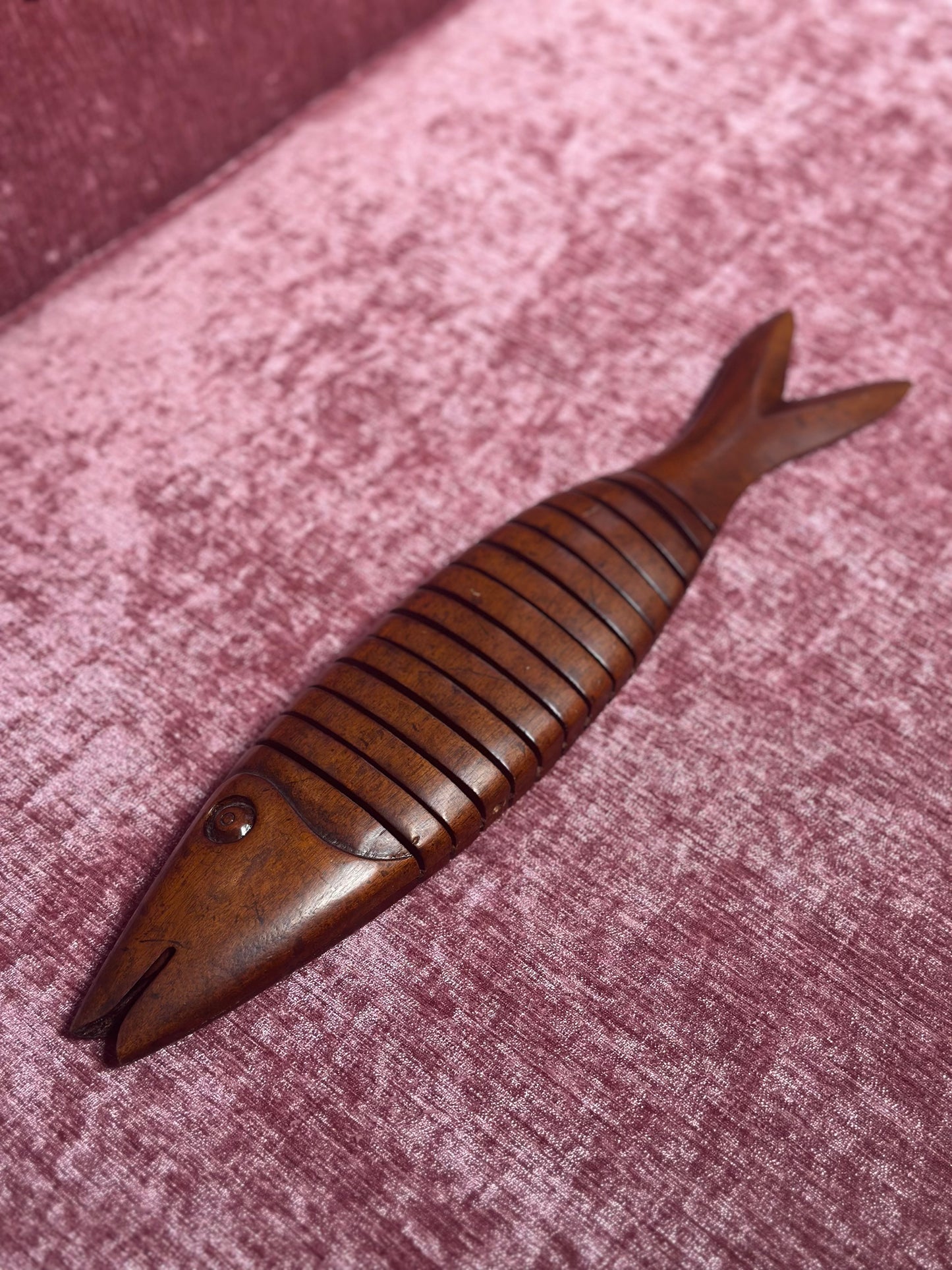Wooden Articulated Fish Sculpture