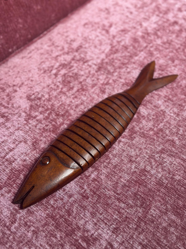 Wooden Articulated Fish Sculpture