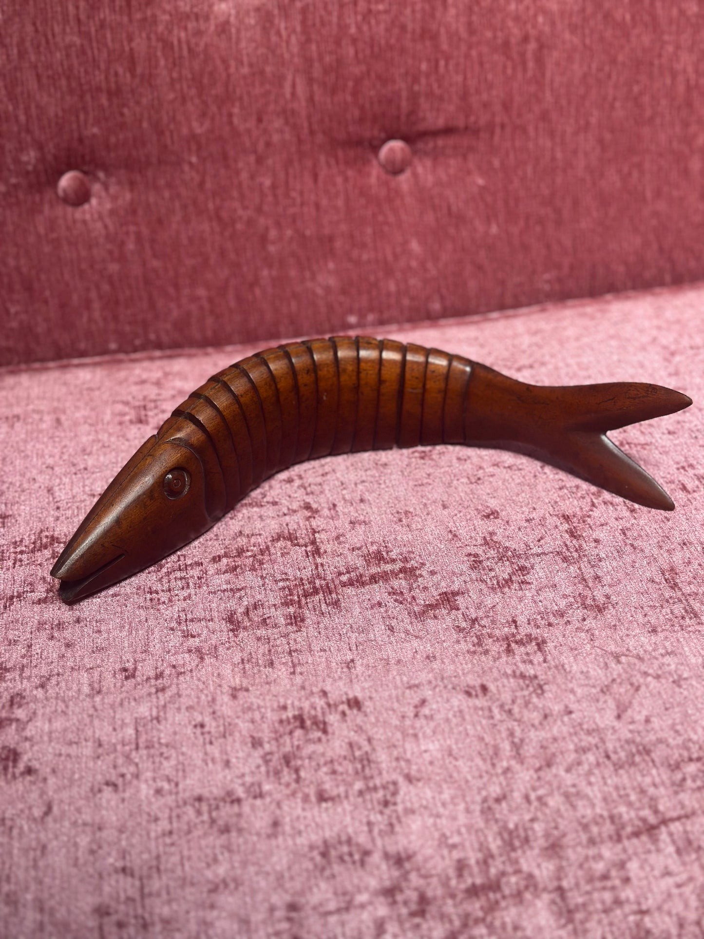 Wooden Articulated Fish Sculpture
