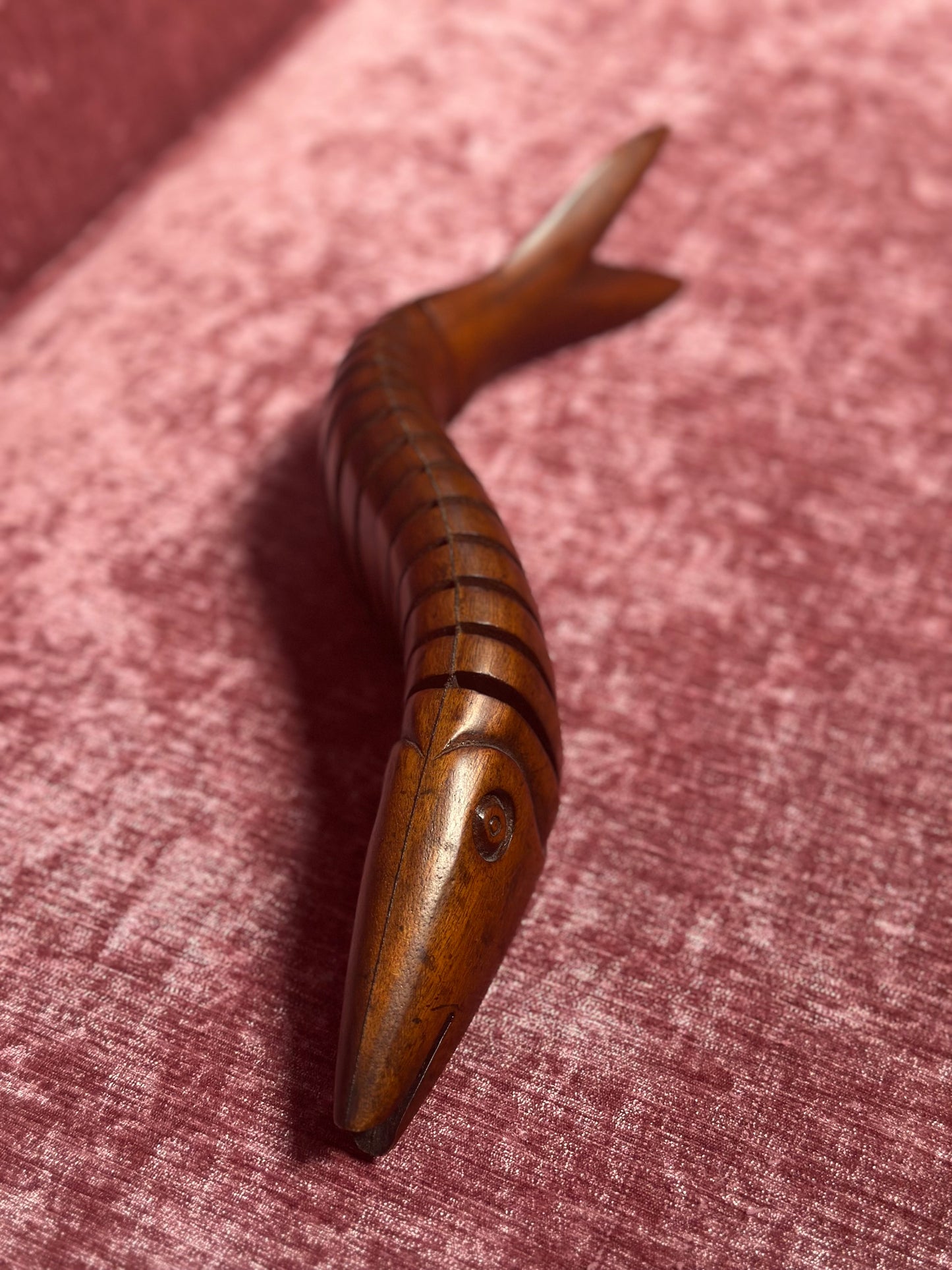 Wooden Articulated Fish Sculpture