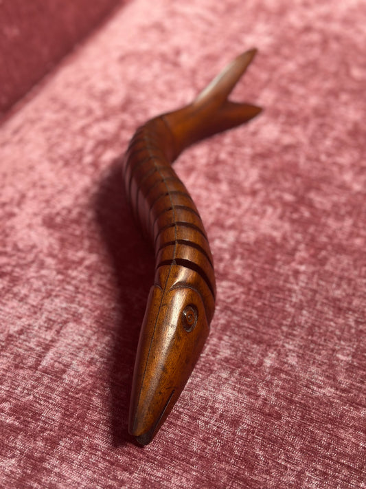 Wooden Articulated Fish Sculpture