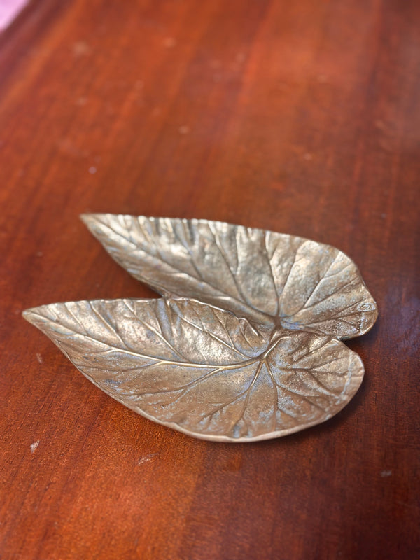 Vintage Brass Double Leaf Tray