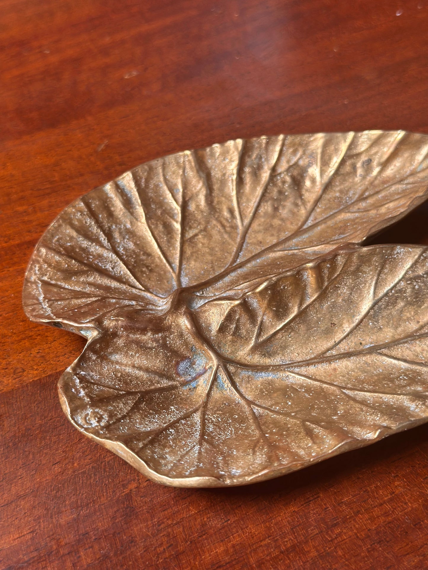 Vintage Brass Double Leaf Tray