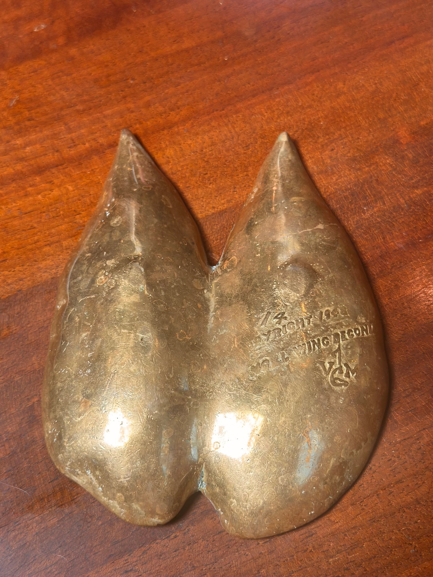 Vintage Brass Double Leaf Tray