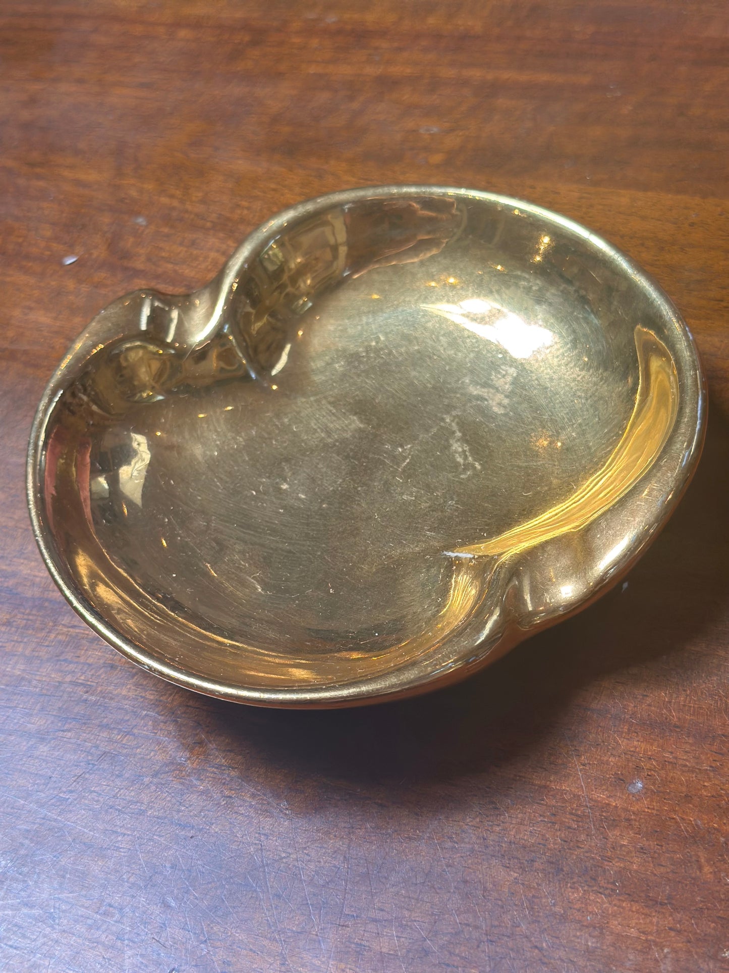 Vintage German Gold Painted Ashtray
