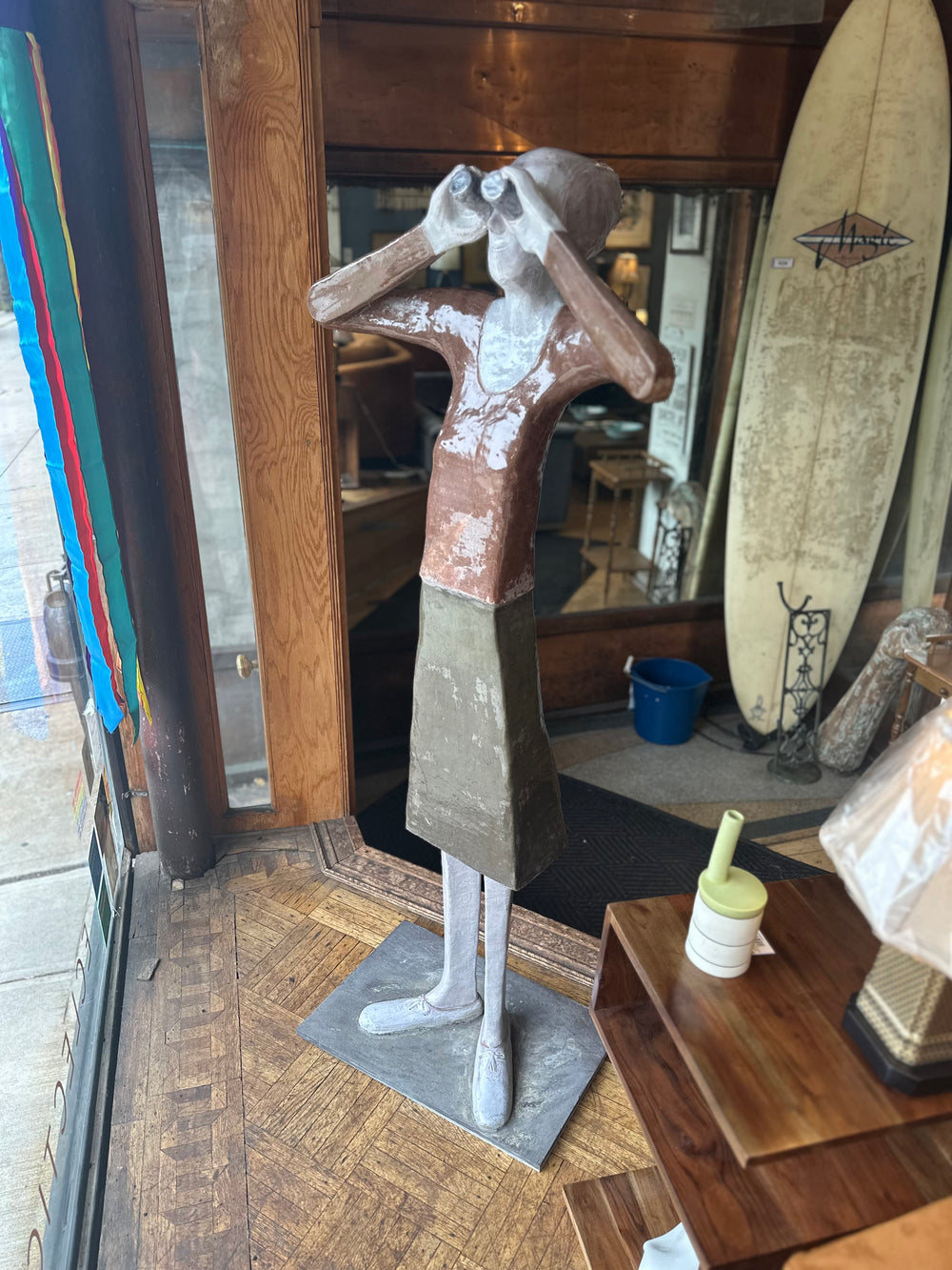 Birdwatching Woman Ceramic Sculpture