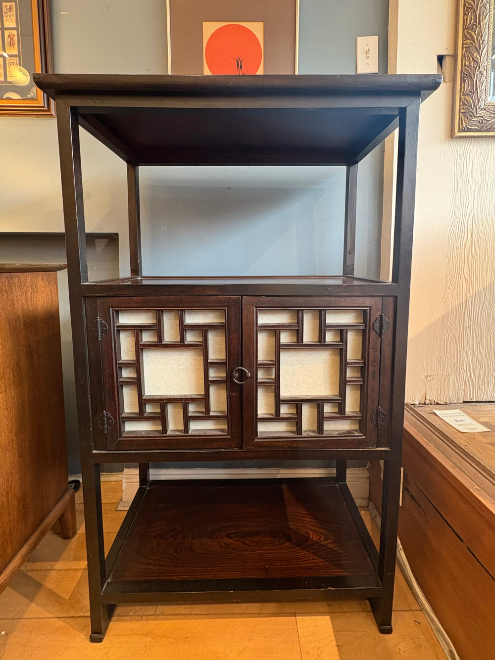 Asian Etagere with 2 Door Cabinet