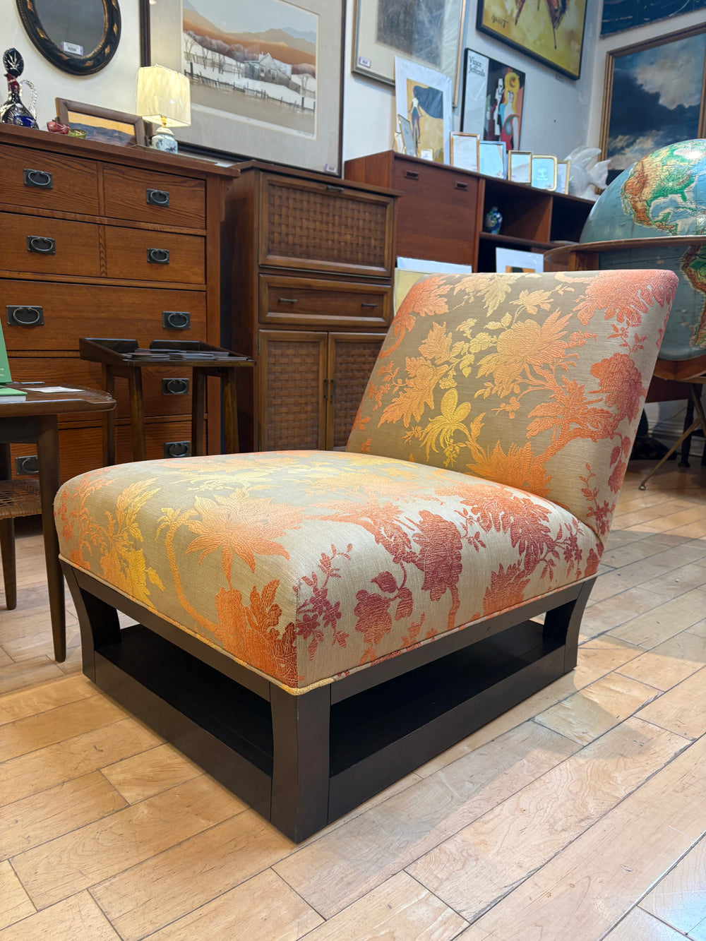 Ombre Florals Upholstered Accent Chair