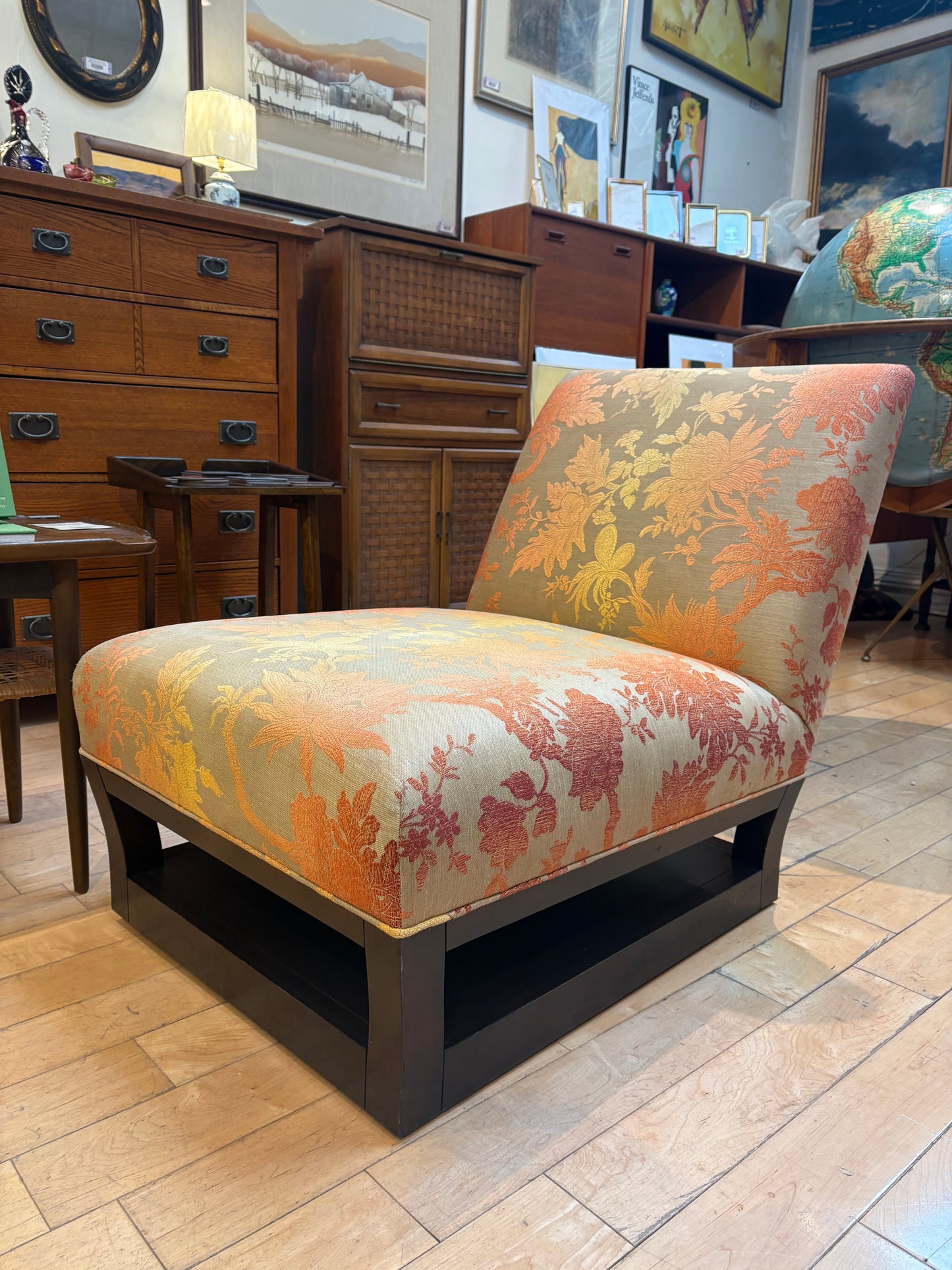 Ombre Florals Upholstered Accent Chair