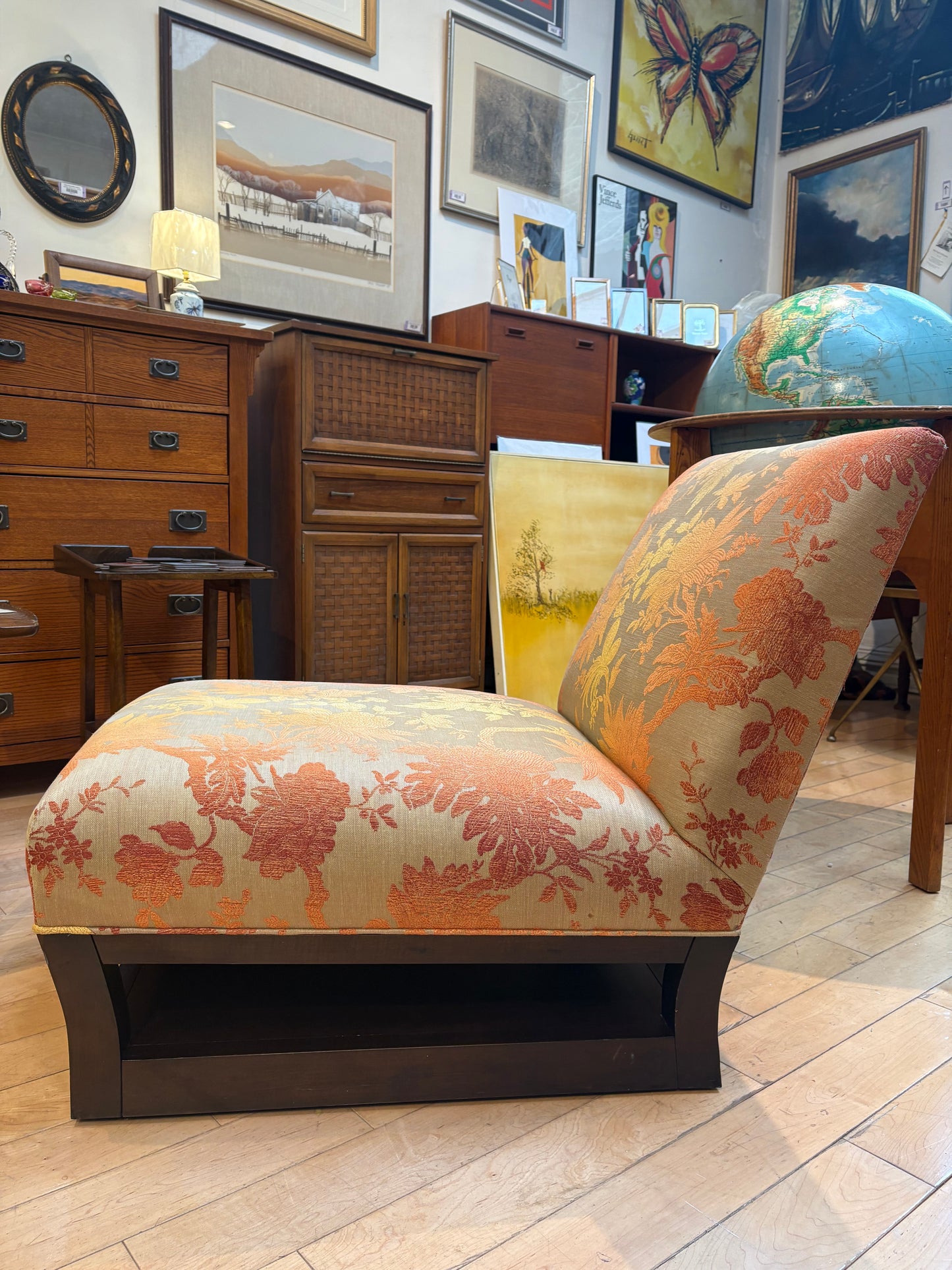 Ombre Florals Upholstered Accent Chair