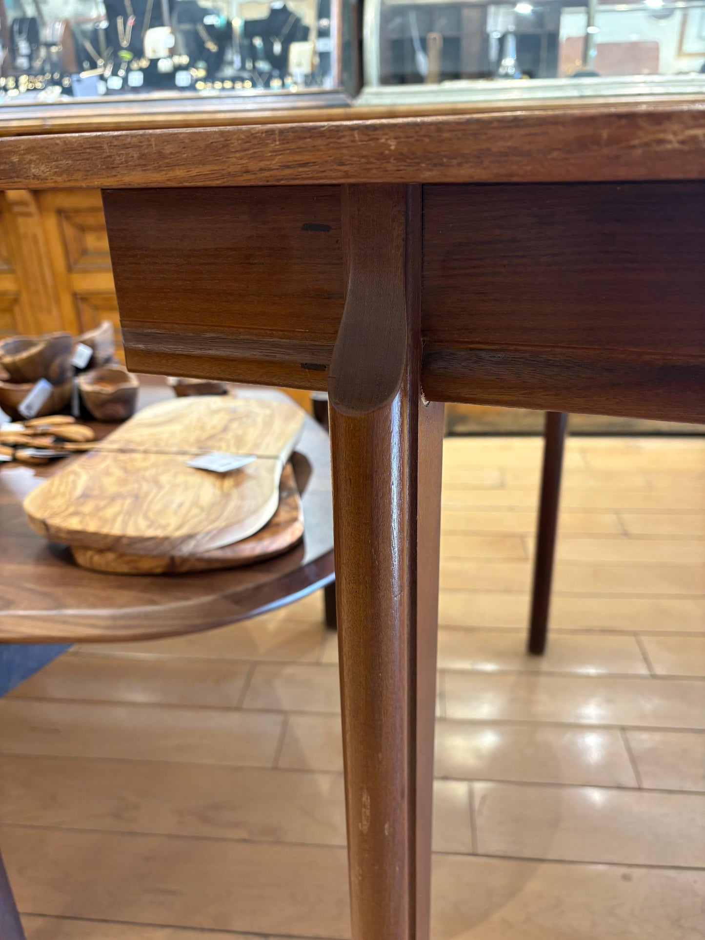 Teak Rectangular Dining Table with Inset Leaf