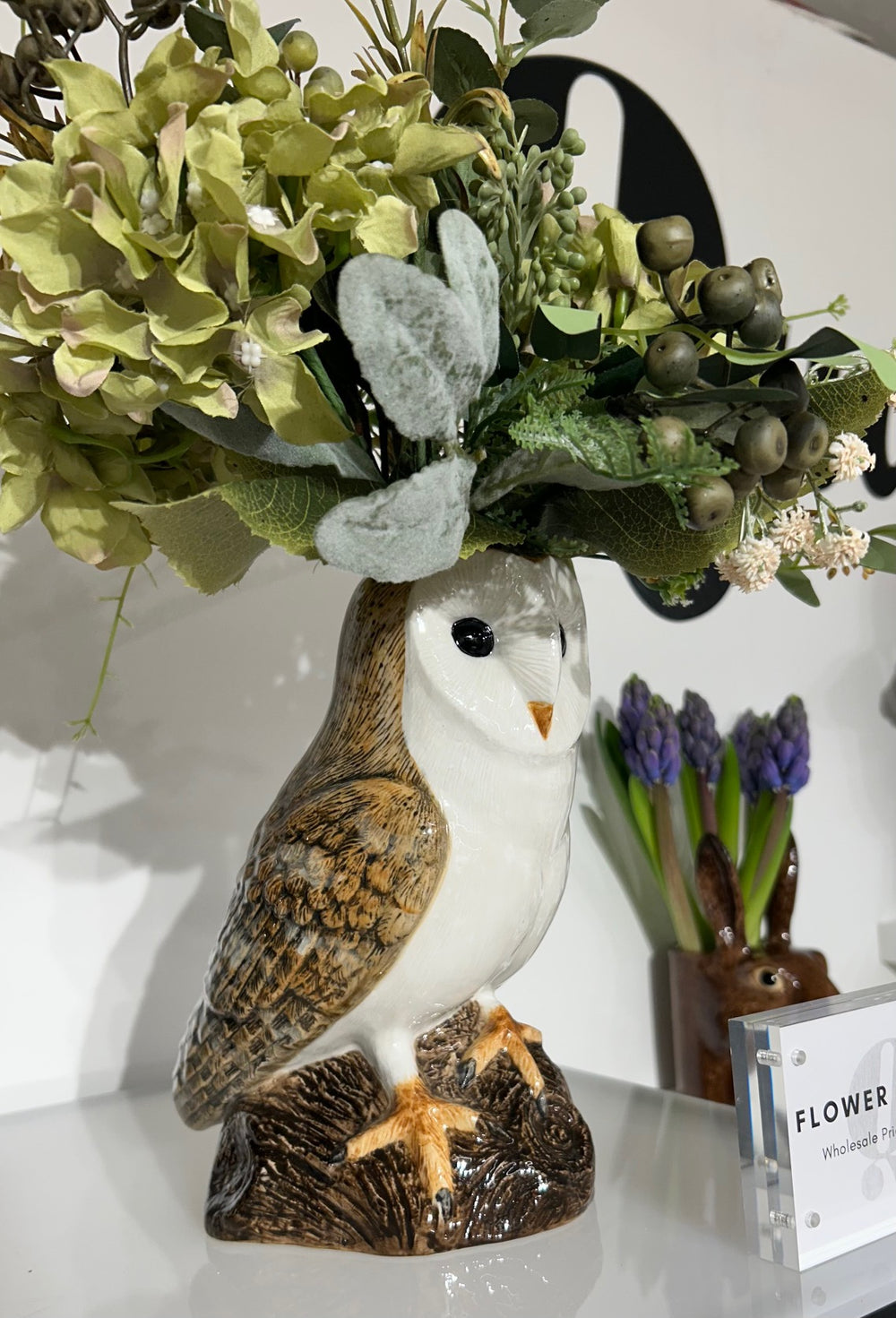 Barn Owl Flower Vase