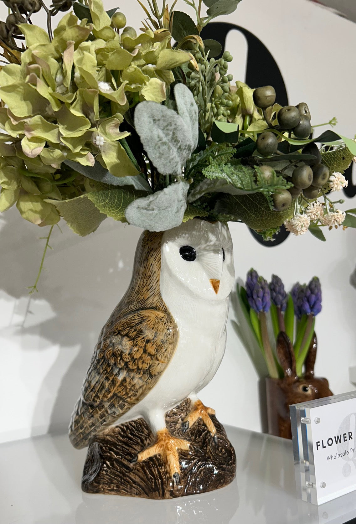 Barn Owl Flower Vase