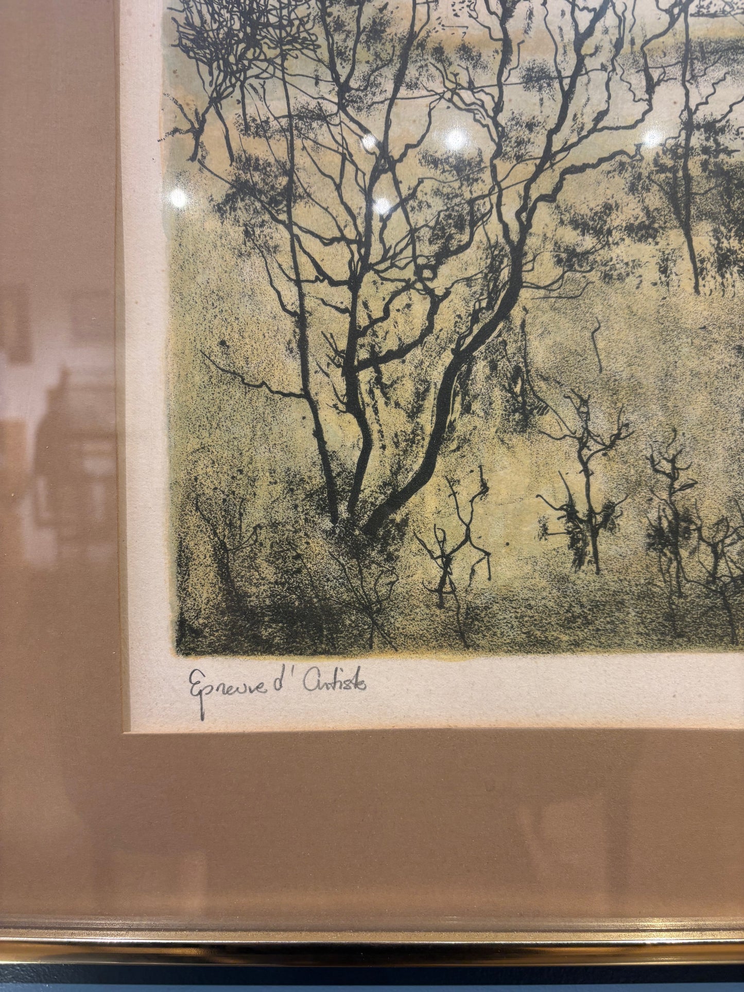 Signed Bernard Gantner "Autumn Landscape" Lithograph