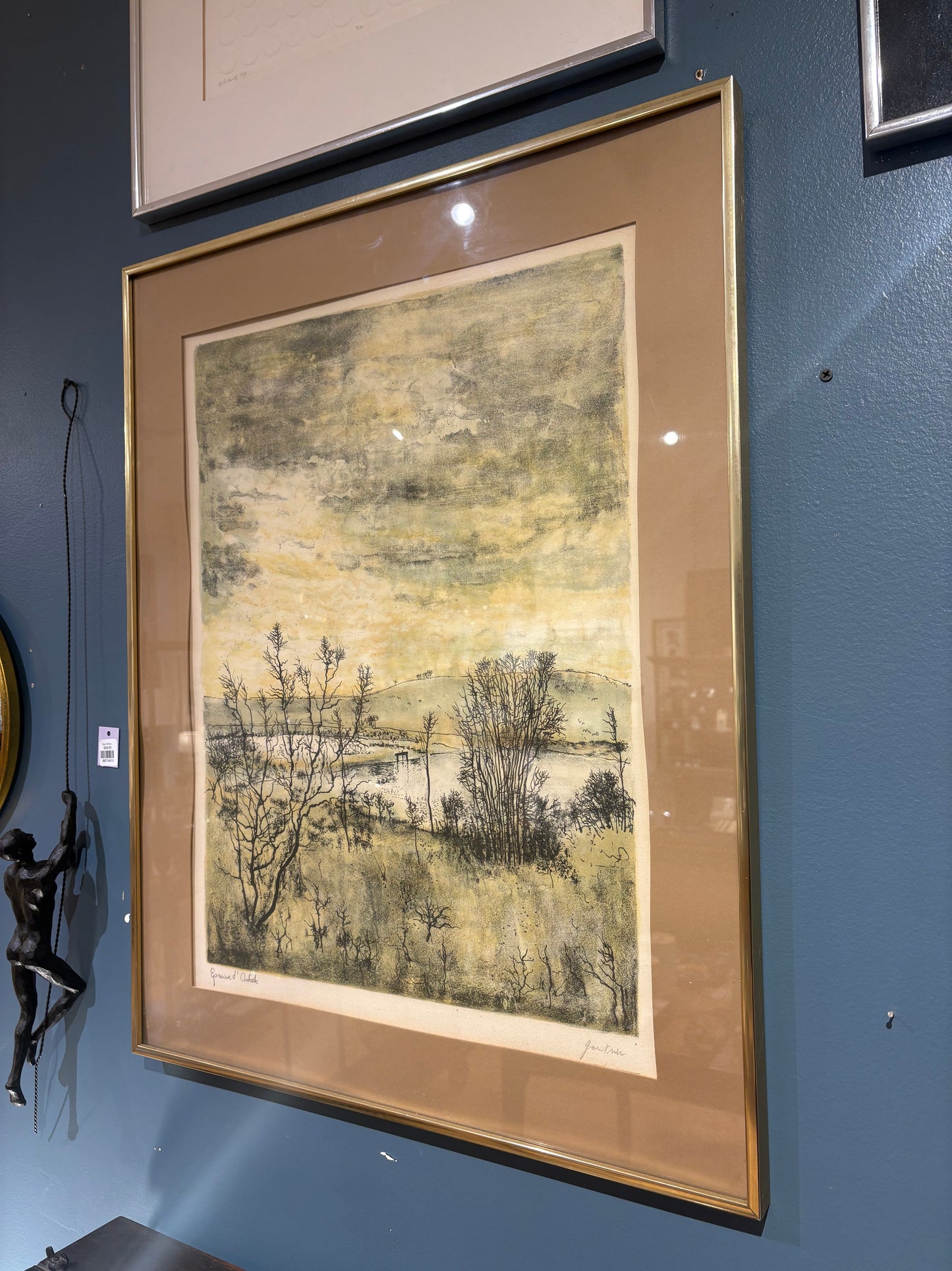 Signed Bernard Gantner "Autumn Landscape" Lithograph