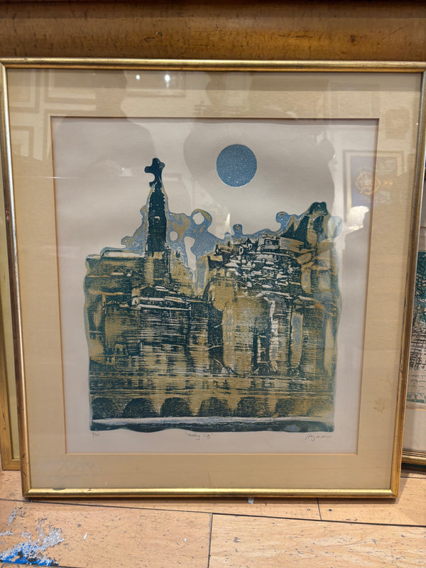 Signed Lawrence Heyman "Melting City" Embossed Print 9/25 Edition