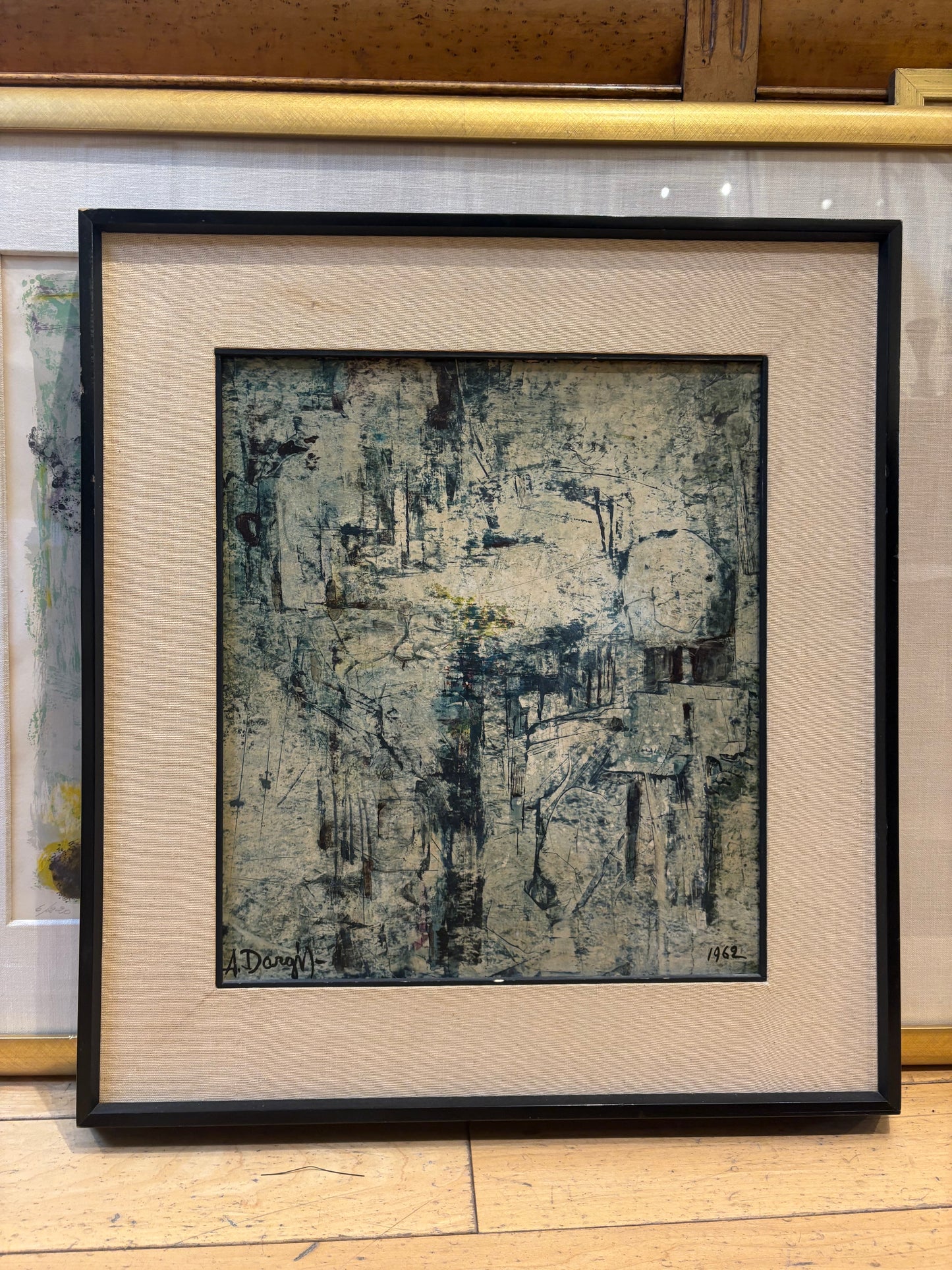 1962 Signed Abstract Painting on Board