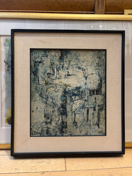 1962 Signed Abstract Painting on Board