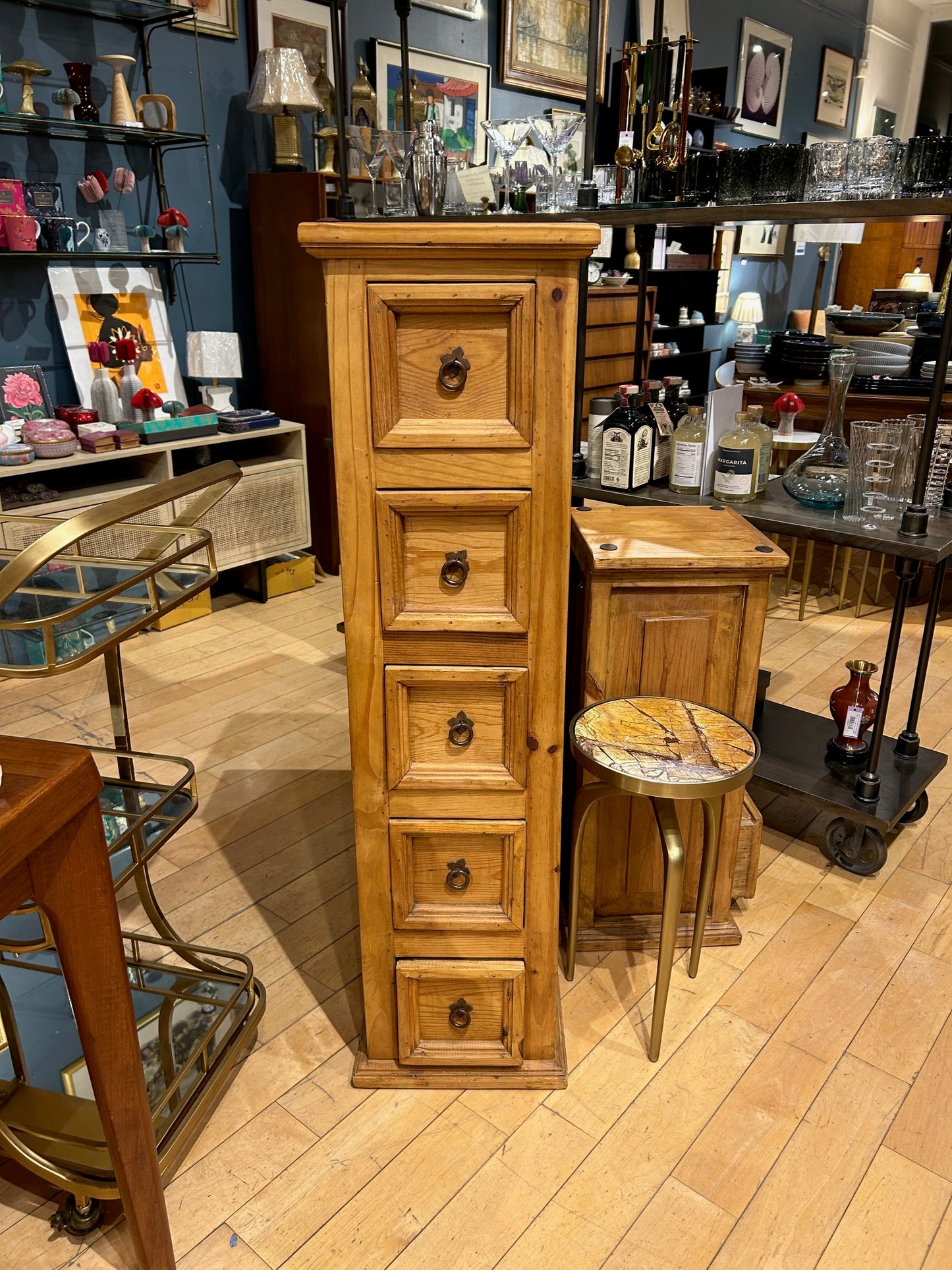 Five Drawer Rustic Pine Chest