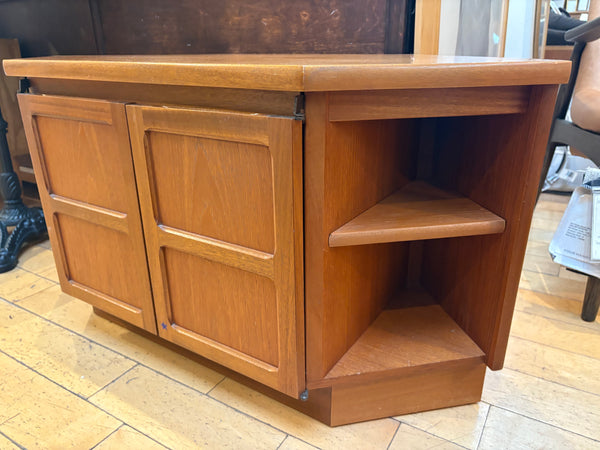 Teak Short Hexagonal Cabinet with Shelves