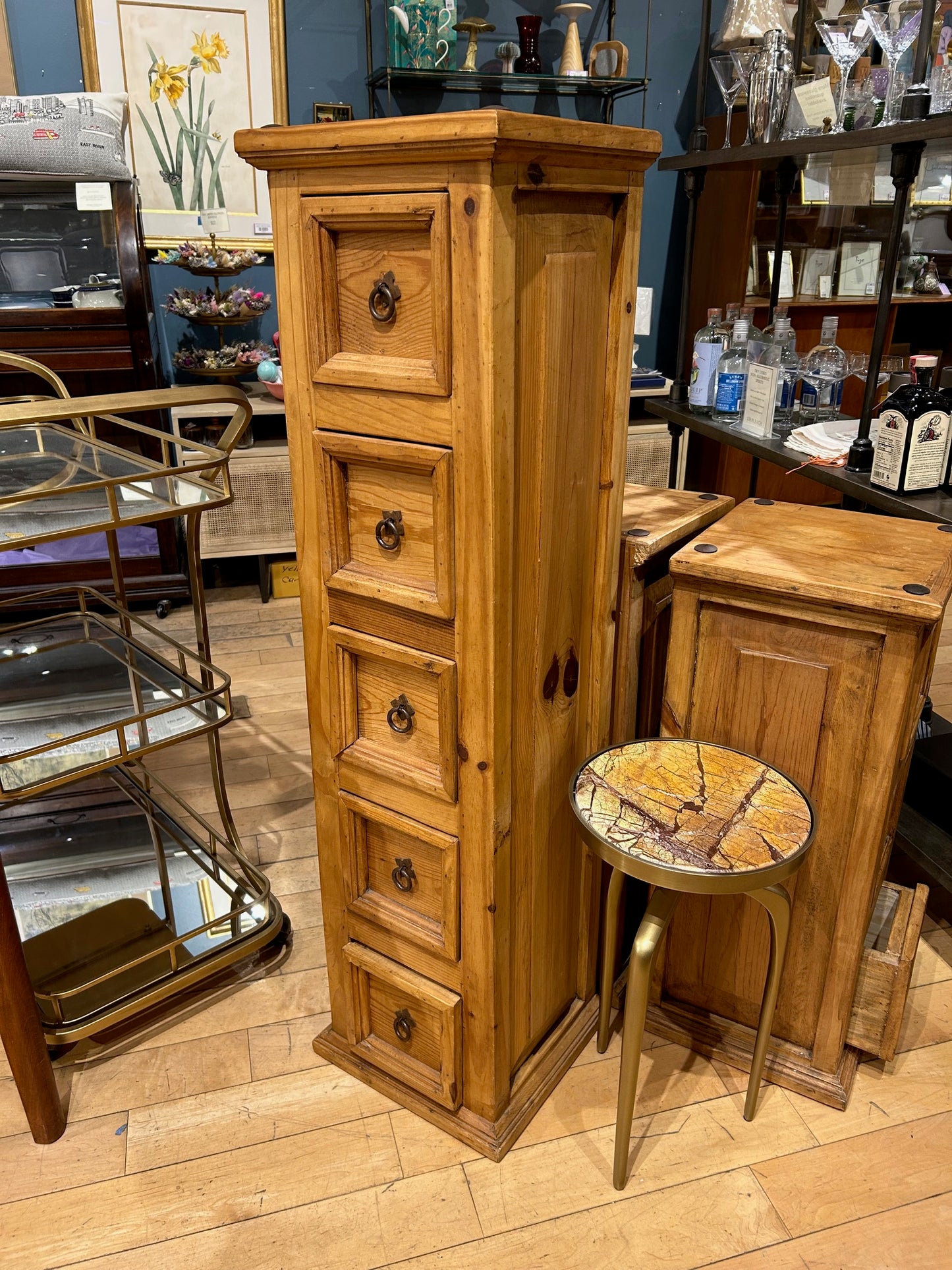 Five Drawer Rustic Pine Chest
