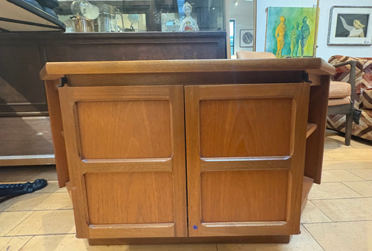 Teak Short Hexagonal Cabinet with Shelves