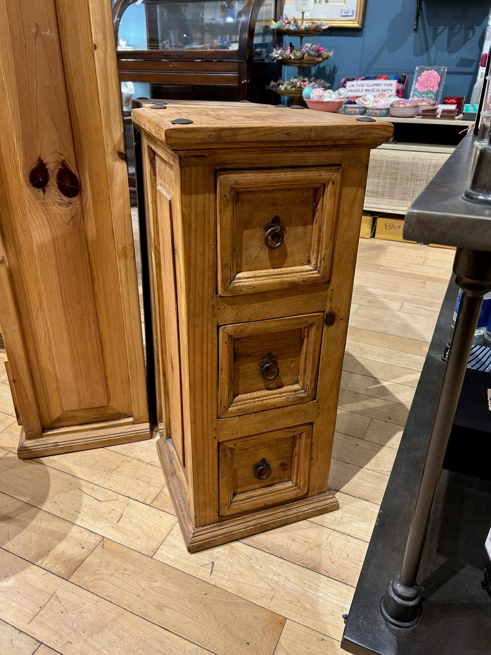 Three Drawer Rustic Pine Chest