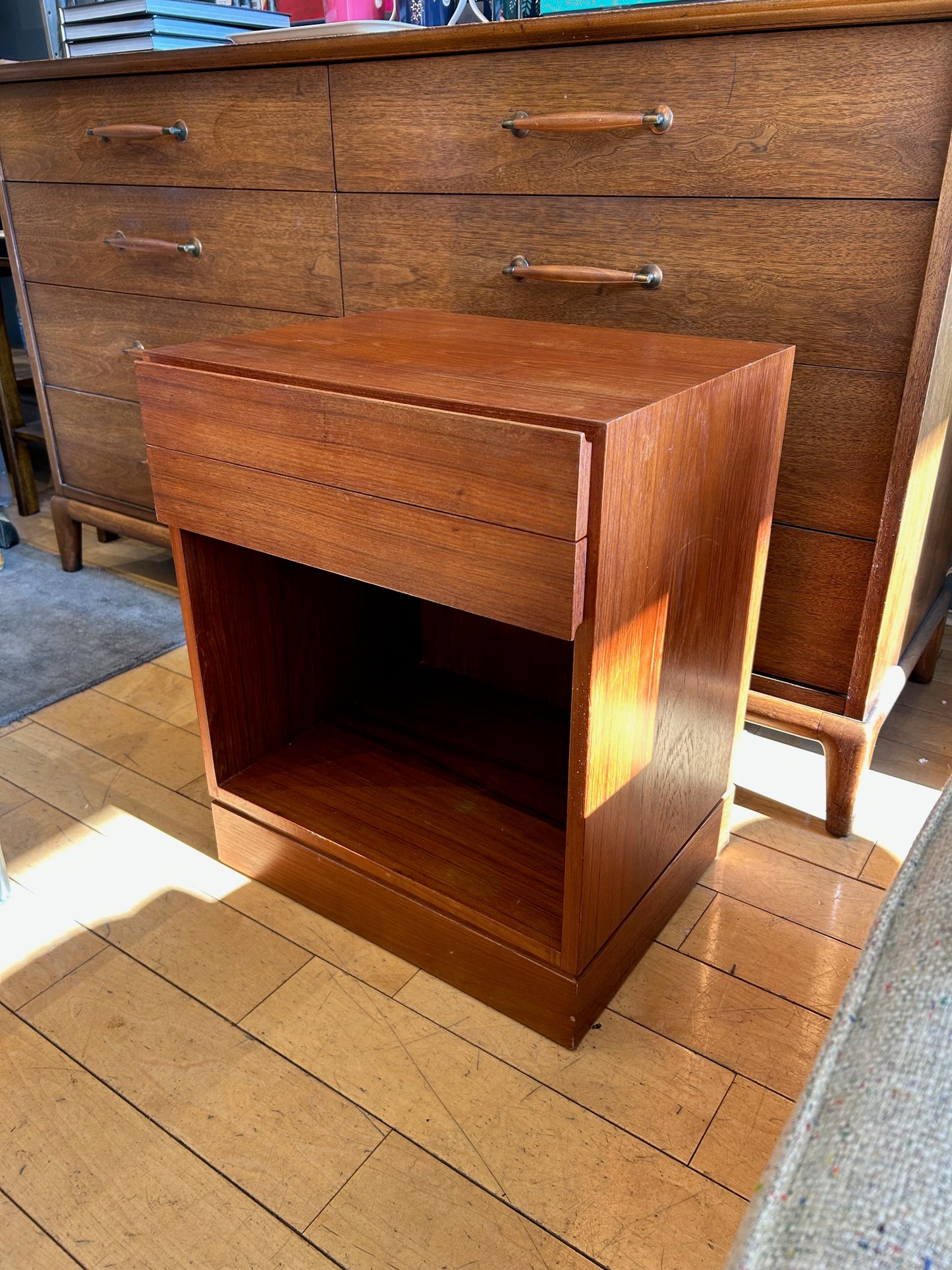 Danish 2 Drawer Teak Side Table