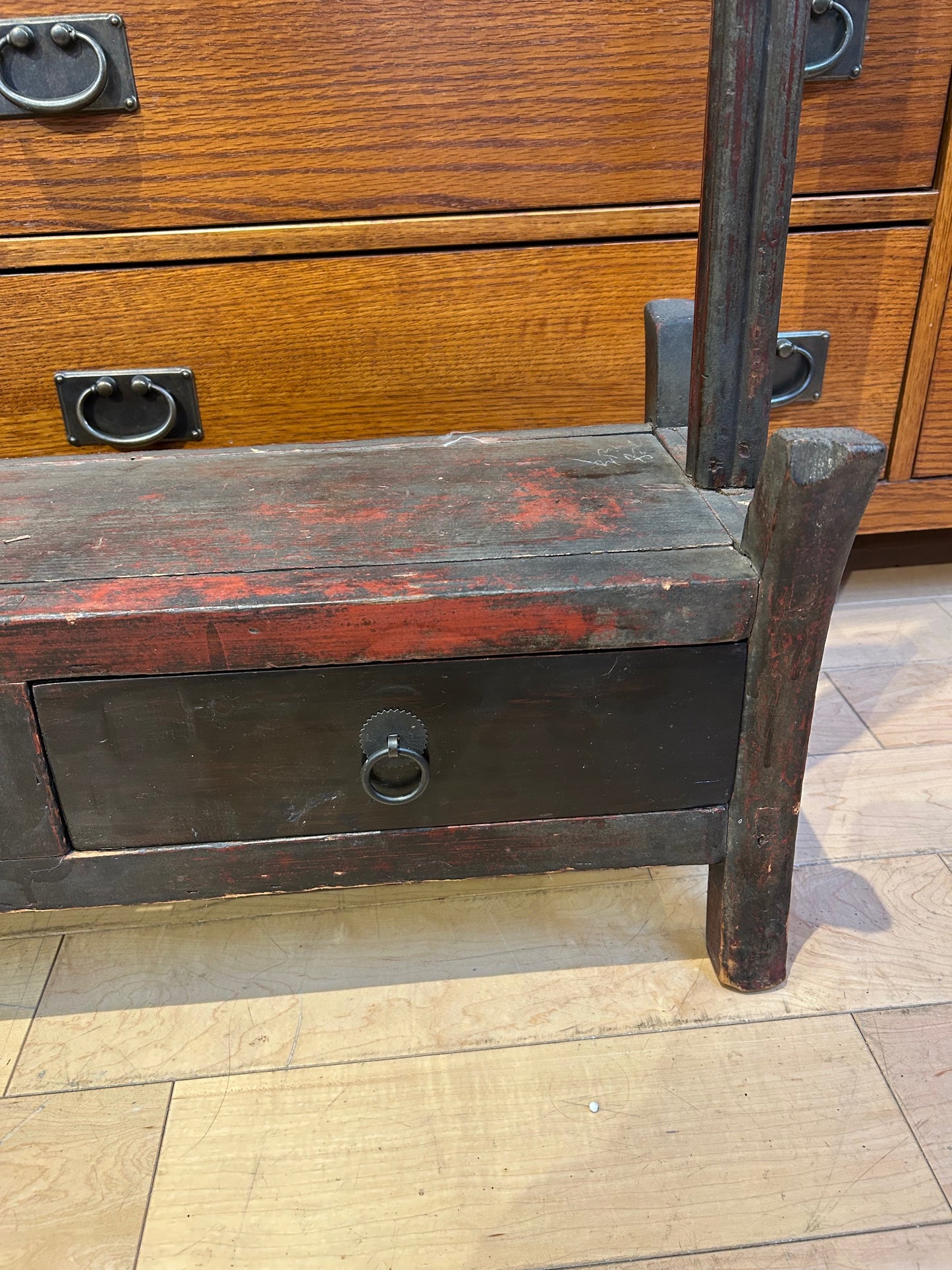 Vintage Japanese Robe Rack w/ 3 Drawers