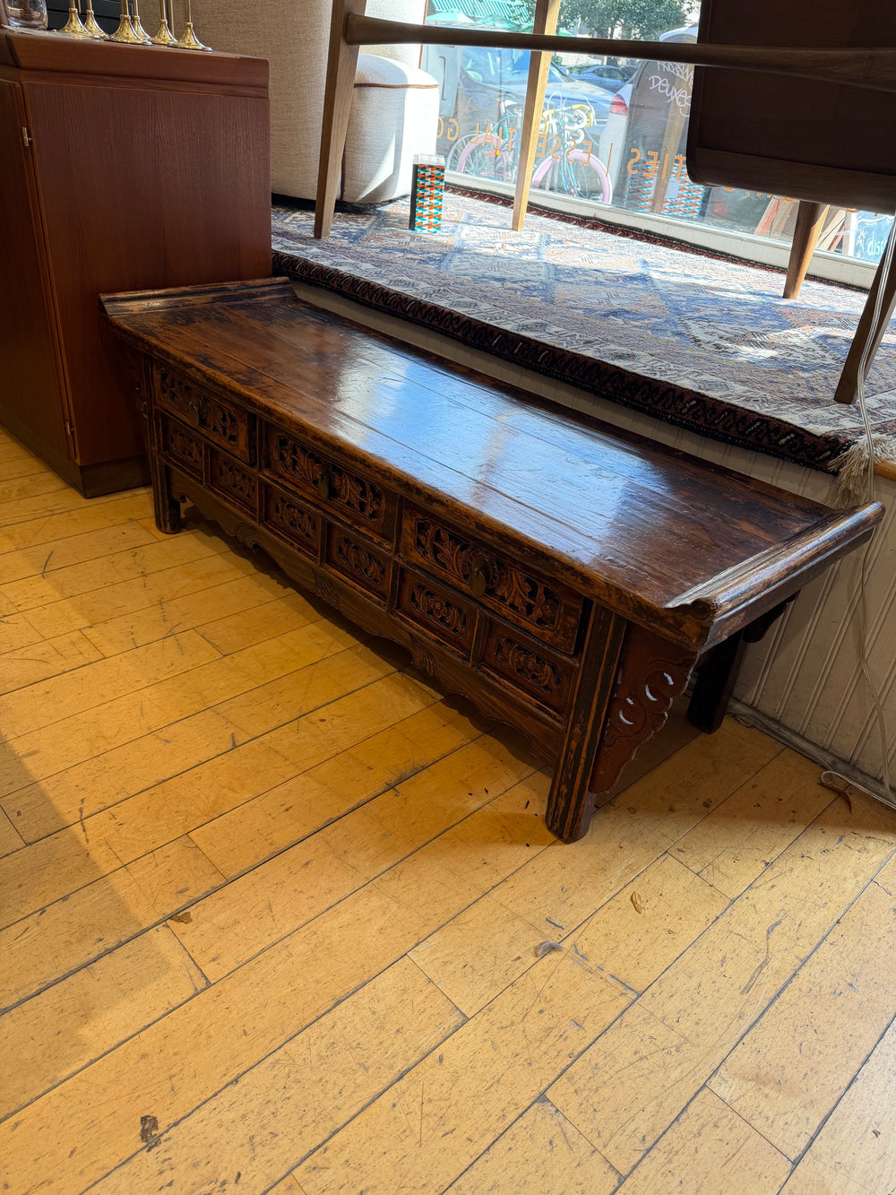 Pagoda Top 3 Drawer Low Console/Bench