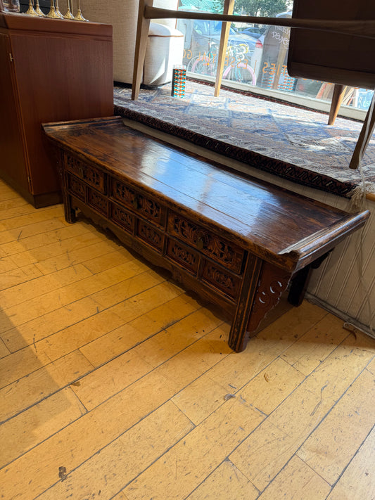 Pagoda Top 3 Drawer Low Console/Bench