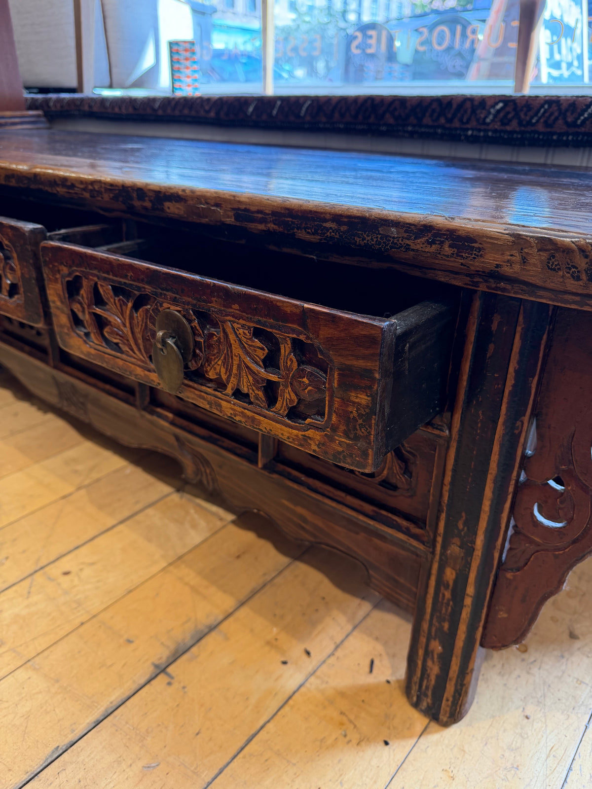 Pagoda Top 3 Drawer Low Console/Bench