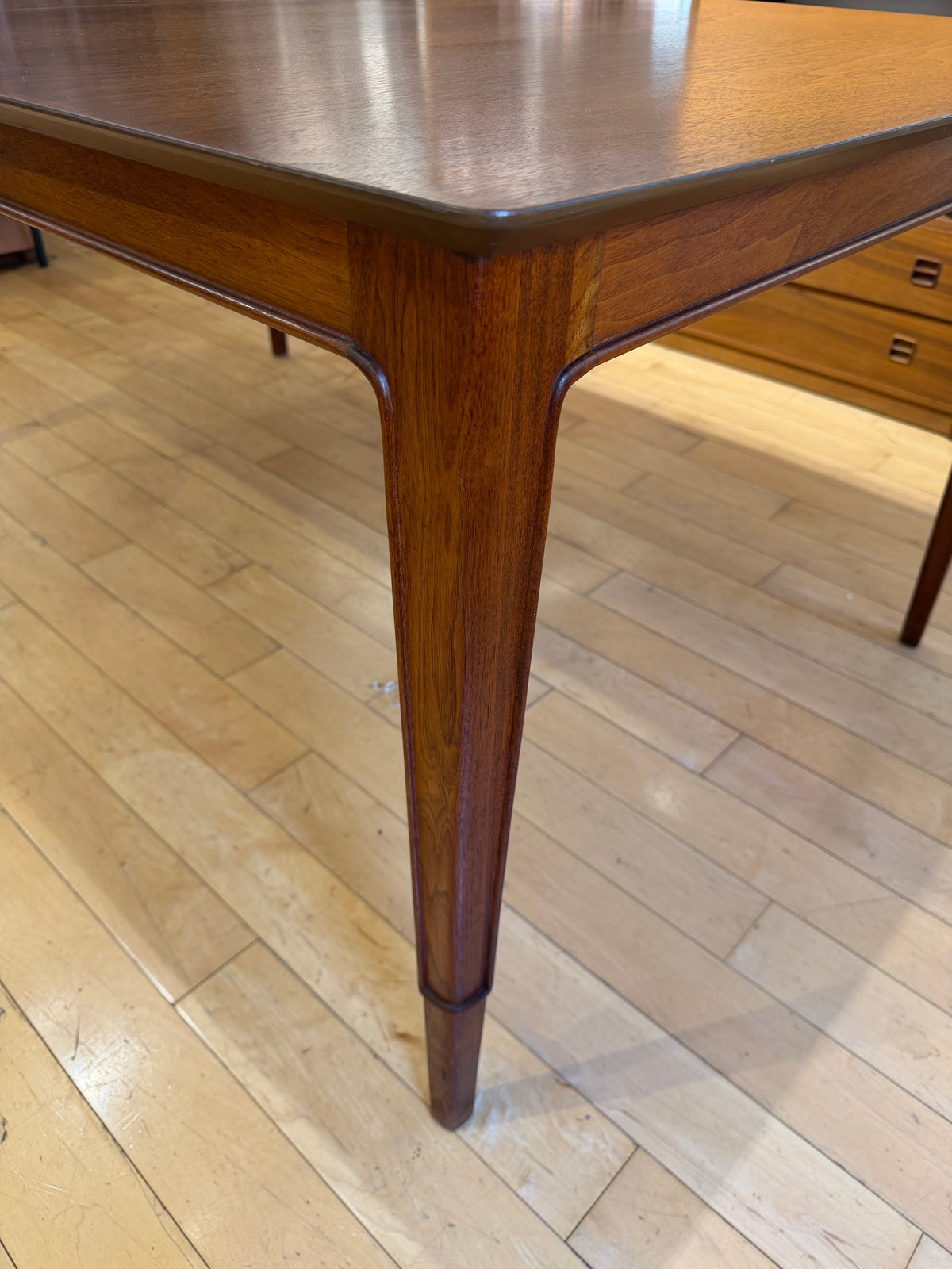Large Walnut Dining Table with 2 Leaves