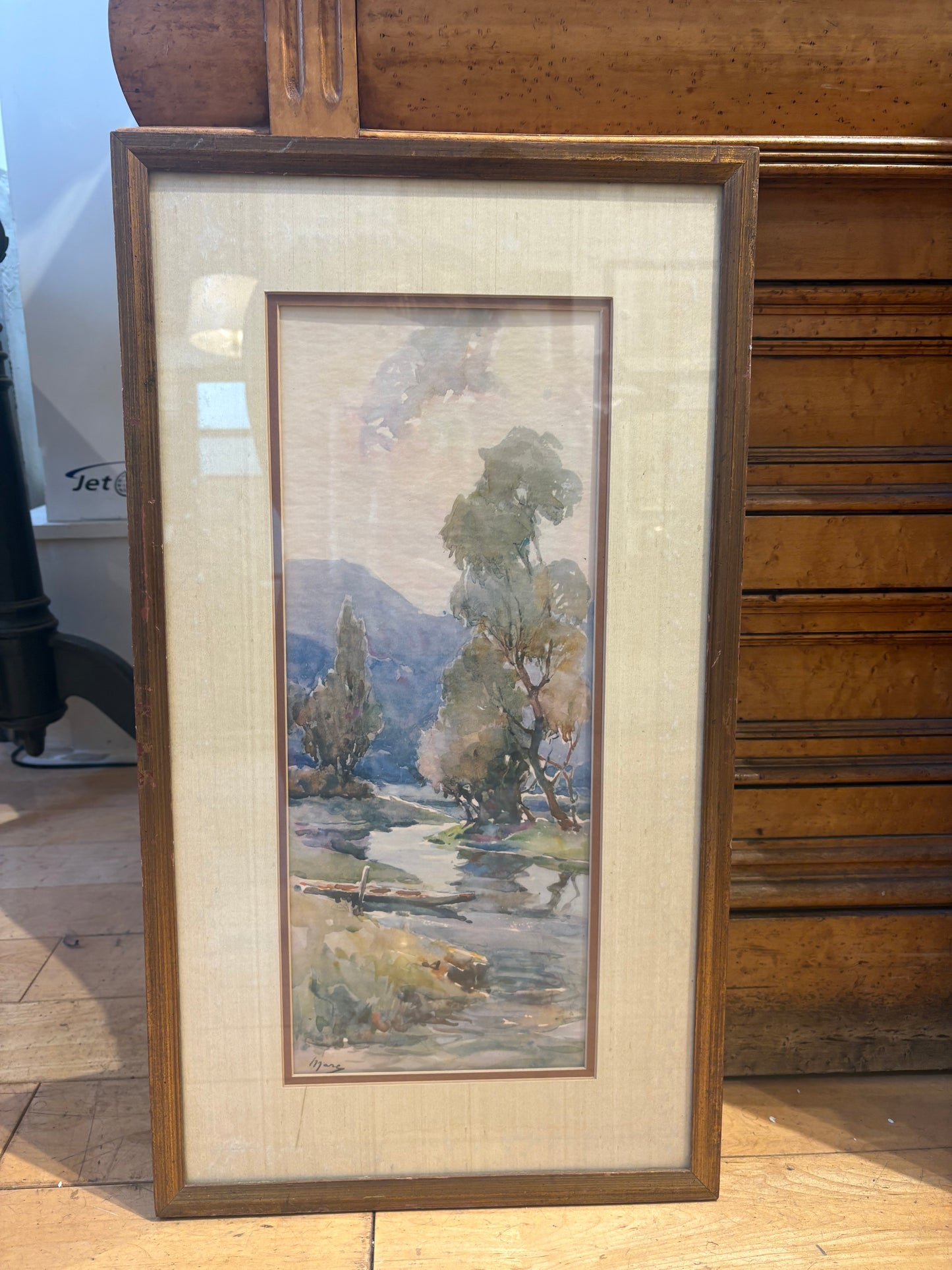 Signed Tall/Narrow Watercolor Landscape