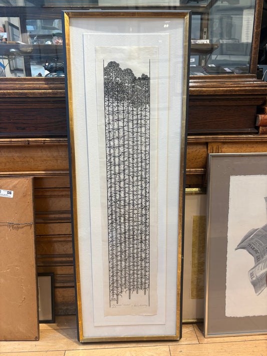 '58 Signed Jacques Hnizdovsky Artist Proof "Firtrees" Wood Block Print