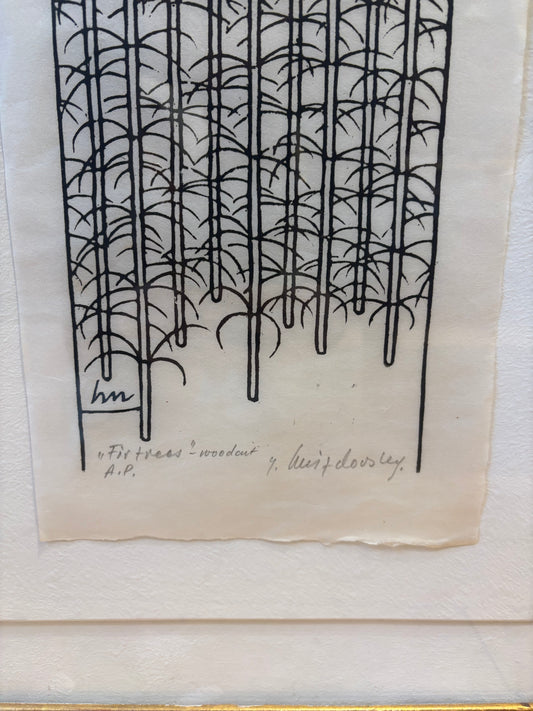 '58 Signed Jacques Hnizdovsky Artist Proof "Firtrees" Wood Block Print